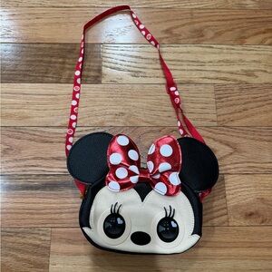 Interactive/Talking Minnie Mouse Kids Shoulder Bag - Red and Black